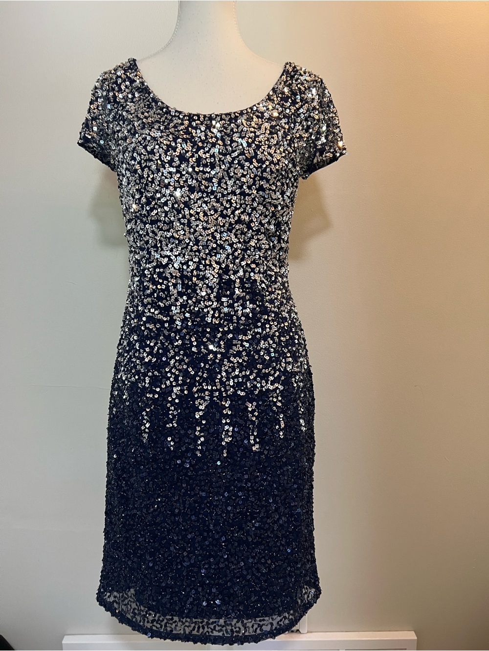 JS Boutique Navy Sequin Midi Dress